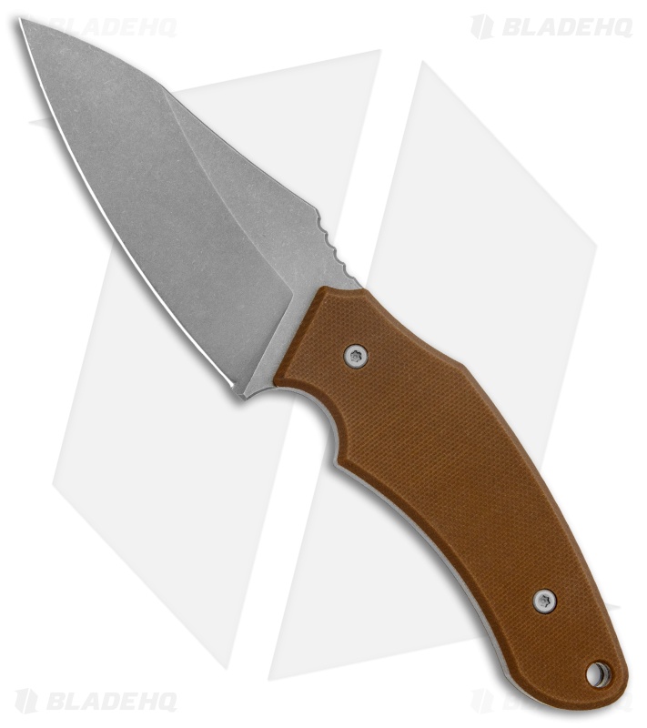 Jake Hoback Shepherd Fixed Blade Knife Brown G-10 (3.25" Stonewash)