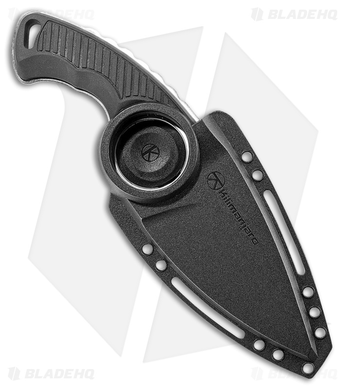 Kilimanjaro Stretta Drop Point Neck Knife Black Rubber (3.125" Satin) 910106