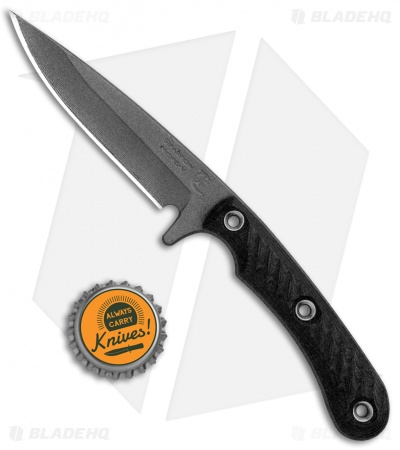RMJ Tactical Sparrow Fixed Blade Knife Black G-10 (3" Gray Cerakote)