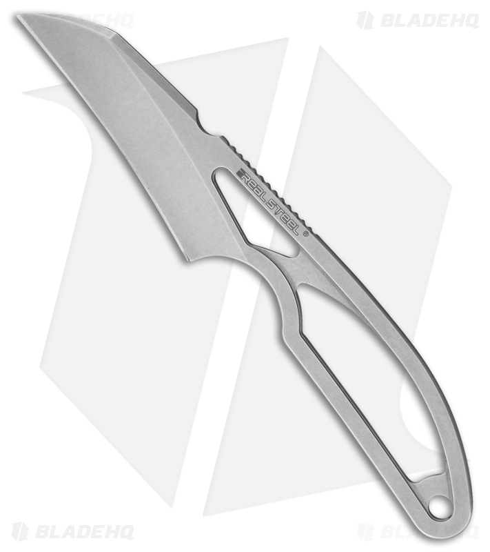 Real Steel Alieneck Utility Hawkbill Fixed Blade Knife (3" Stonewash)