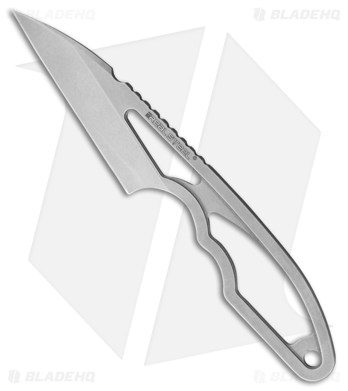 Real Steel Alieneck Wharncliffe Fixed Blade Knife (3" Stonewash)