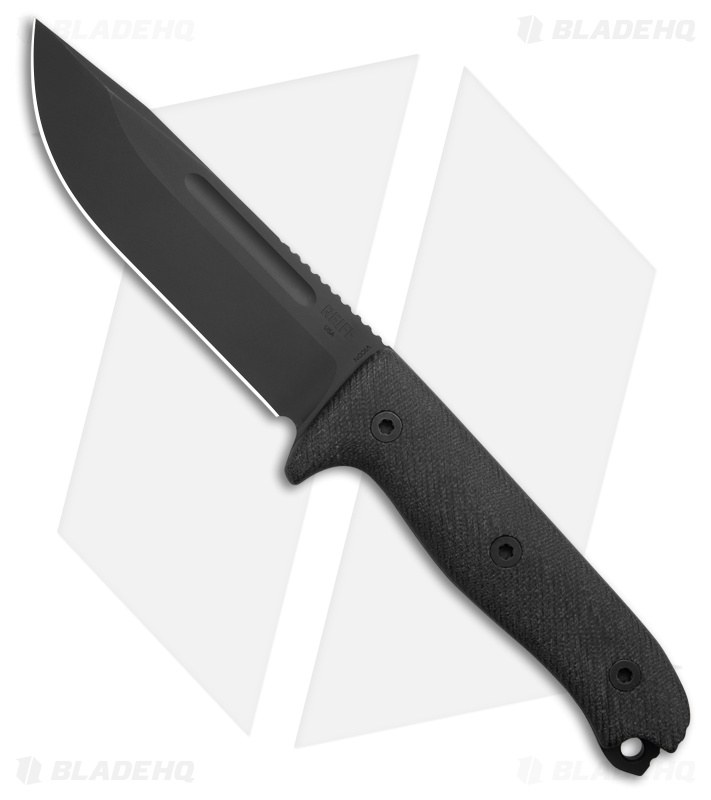 Reiff Knives Vicon Fixed Blade Knife Black Canvas Micarta (5.1" Black)
