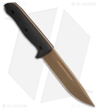 Reiff Knives Vicon Fixed Blade Knife Black Canvas Micarta (5.1" FDE)