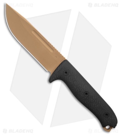 Reiff Knives Vicon Fixed Blade Knife Black Canvas Micarta (5.1" FDE)