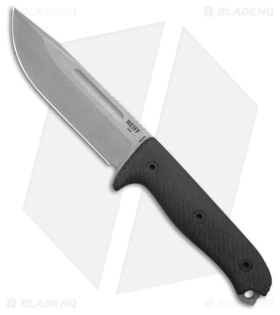 Reiff Knives Vicon Fixed Blade Knife Black Canvas Micarta (5.1" SW)