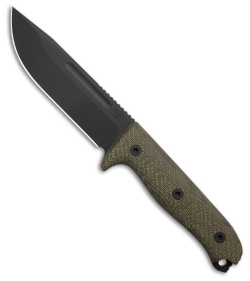 Reiff Knives Vicon Fixed Blade Knife Green Canvas Micarta (5.1" Black)