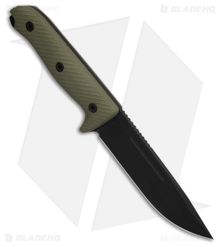 Reiff Knives Vicon Fixed Blade Knife OD Green G-10 (5.1" Black)