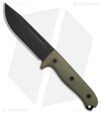 Reiff Knives Vicon Fixed Blade Knife OD Green G-10 (5.1" Black)