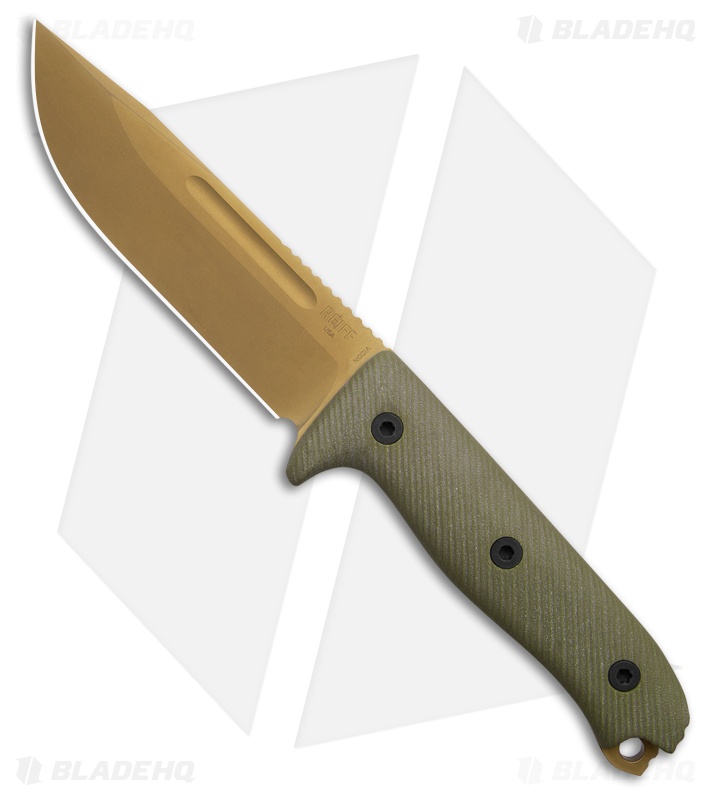 Reiff Knives Vicon Fixed Blade Knife OD Green G-10 (5.1" FDE)