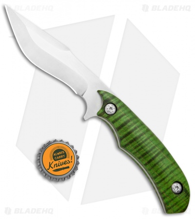 Skelton Bladeworks HellRaiser V2 Fixed Blade Curly Maple Green (4.13" Satin)