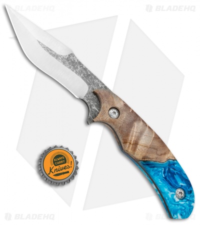 Skelton Bladeworks HellRaiser V2 Fixed Blade Maple Hybrid Blue (4.13" Two-Tone)