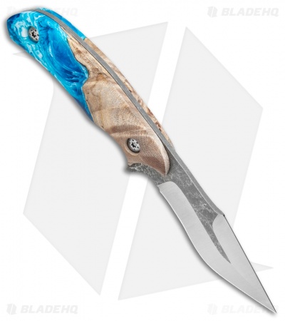 Skelton Bladeworks HellRaiser V2 Fixed Blade Maple Hybrid Blue (4.13" Two-Tone)