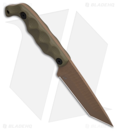 Stroup Knives Bravo 5 Fixed Blade Tanto OD Green G-10 (3.50" FDE)