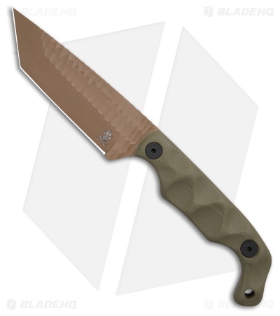 Stroup Knives Bravo 5 Fixed Blade Tanto OD Green G-10 (3.50" FDE)