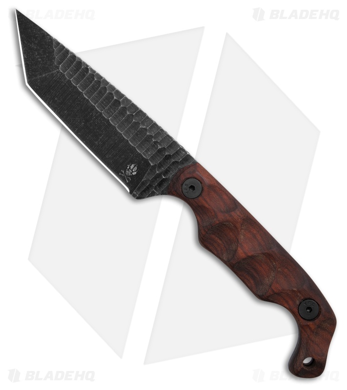 Stroup Knives Bravo 5 Tanto Fixed Blade Knife Wood (3.5" Black Stonewash)