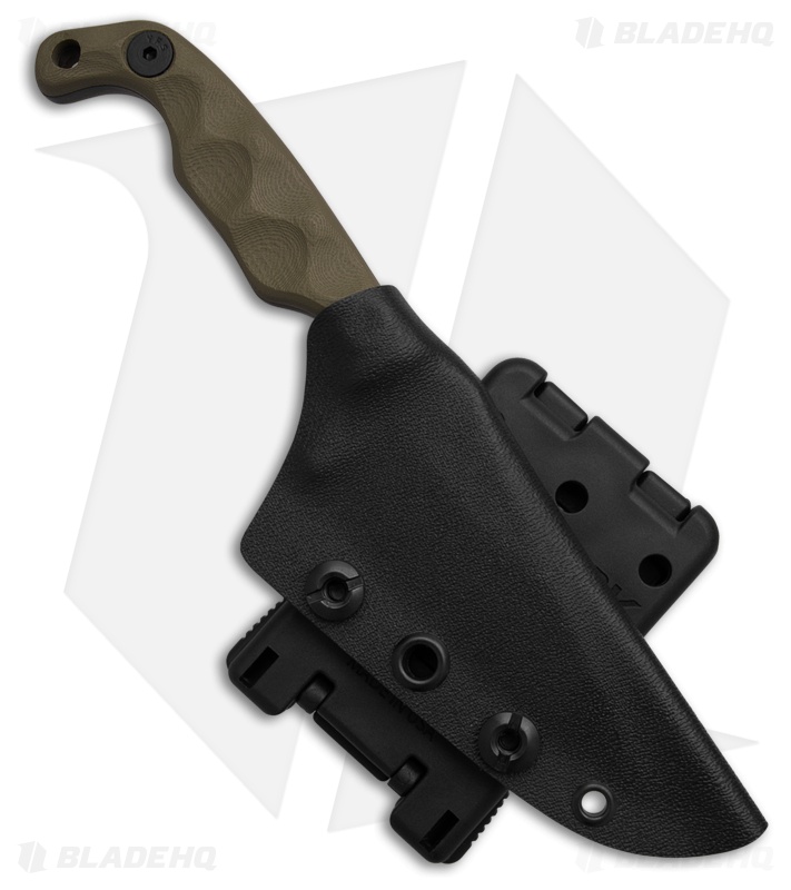 Stroup Knives Mini Mod 1 Fixed Blade Knife OD Green G-10 (3" Black)