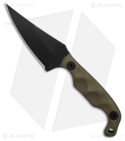 Stroup Knives Mini Mod 1 Fixed Blade Knife OD Green G-10 (3" Black)