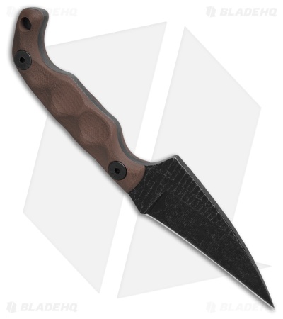 Stroup Knives Mini Mod 2 Fixed Blade Knife FDE G-10 (3" Black Stonewash)
