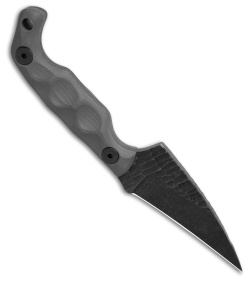 Stroup Knives Mini Mod 2 Hawkbill Fixed Blade Knife Grey G-10 (3.00" Black SW)