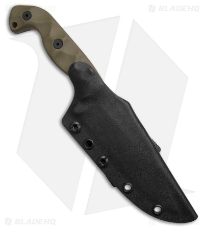 Stroup Knives TU1 Fixed Blade Knife OD Green G-10 (4.5" FDE)