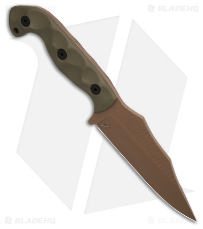 Stroup Knives TU1 Fixed Blade Knife OD Green G-10 (4.5" FDE)