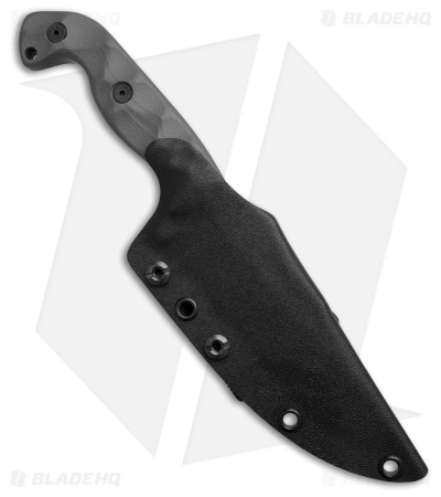 Stroup Knives TU1 Fixed Blade Knife OD Grey G-10 (4.5" Black Stonewash)