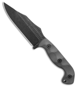 Stroup Knives TU1 Fixed Blade Knife OD Grey G-10 (4.5" Black Stonewash)