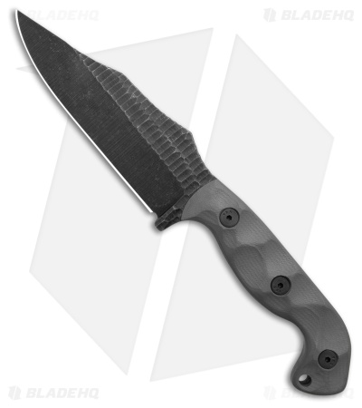 Stroup Knives TU1 Fixed Blade Knife OD Grey G-10 (4.5" Black Stonewash)