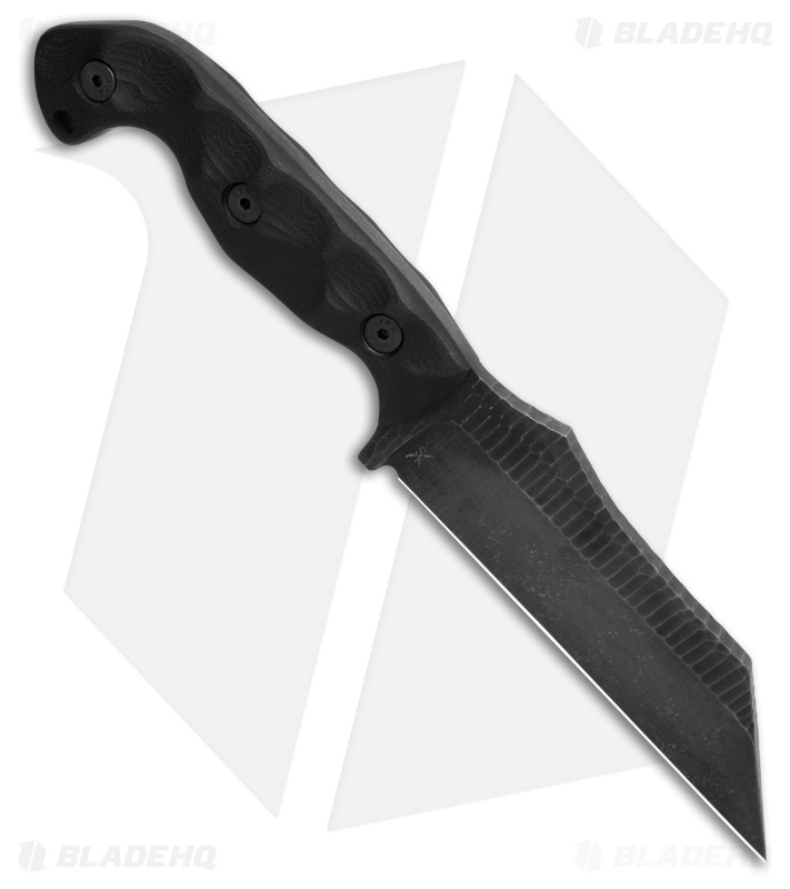 Stroup Knives TU3 Wharncliffe Fixed Blade Knife Black G-10 (5" Acid Wash)