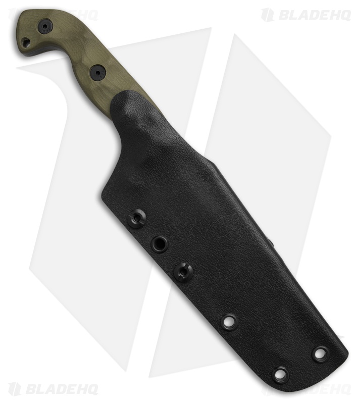 Stroup Knives TU3 Wharncliffe Fixed Blade Knife OD Green G-10 (5" Black SW)