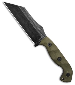 Stroup Knives TU3 Wharncliffe Fixed Blade Knife OD Green G-10 (5" Black SW)