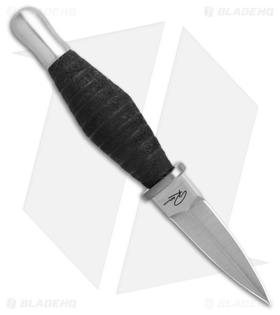 Supercar Ron Mini Stiletto Fixed Blade Knife Stacked Leather (2.25" Satin) 