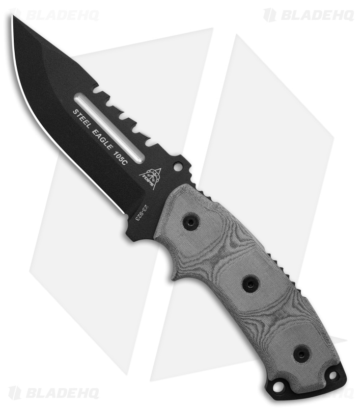 TOPS Knives Steel Eagle Hunter 250th Anniversary Fixed Blade Knife (5.5" Black)