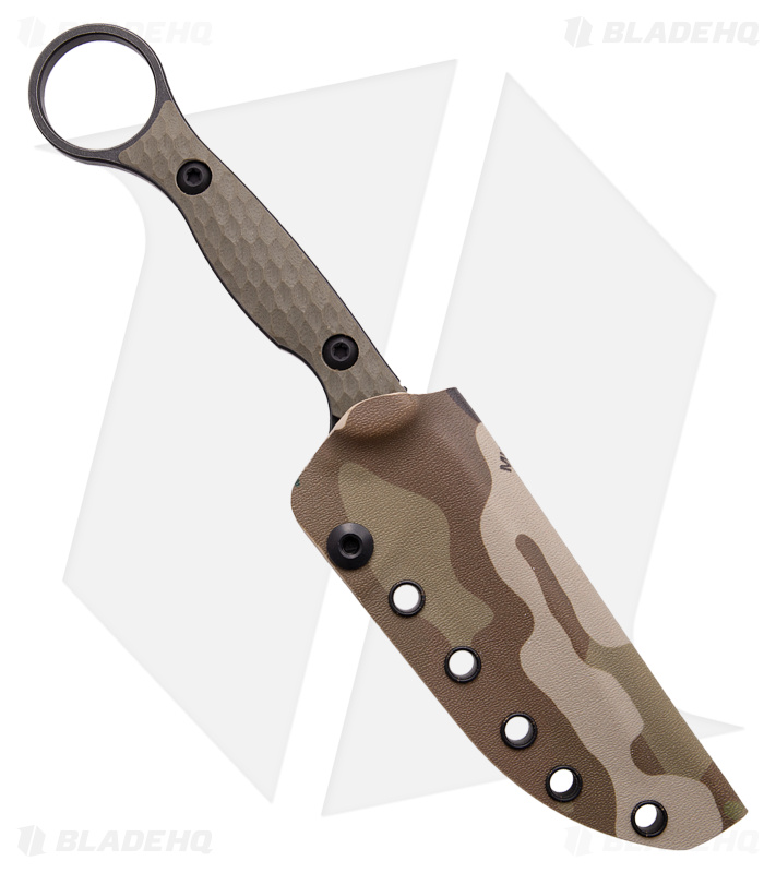 Toor Knives Anaconda Fixed Blade Knife Covert Green G-10 (3.75" Black)