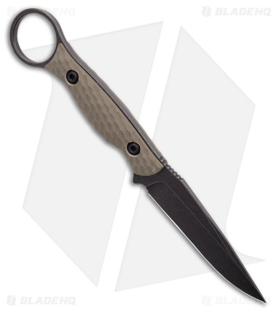 Toor Knives Anaconda Fixed Blade Knife Covert Green G-10 (3.75" Black)