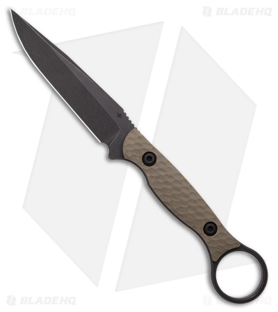 Toor Knives Anaconda Fixed Blade Knife Covert Green G-10 (3.75" Black)
