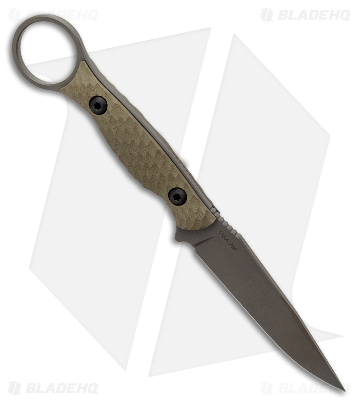 Toor Knives Anaconda Fixed Blade Knife Ranger Green G-10 (3.75" Gray)