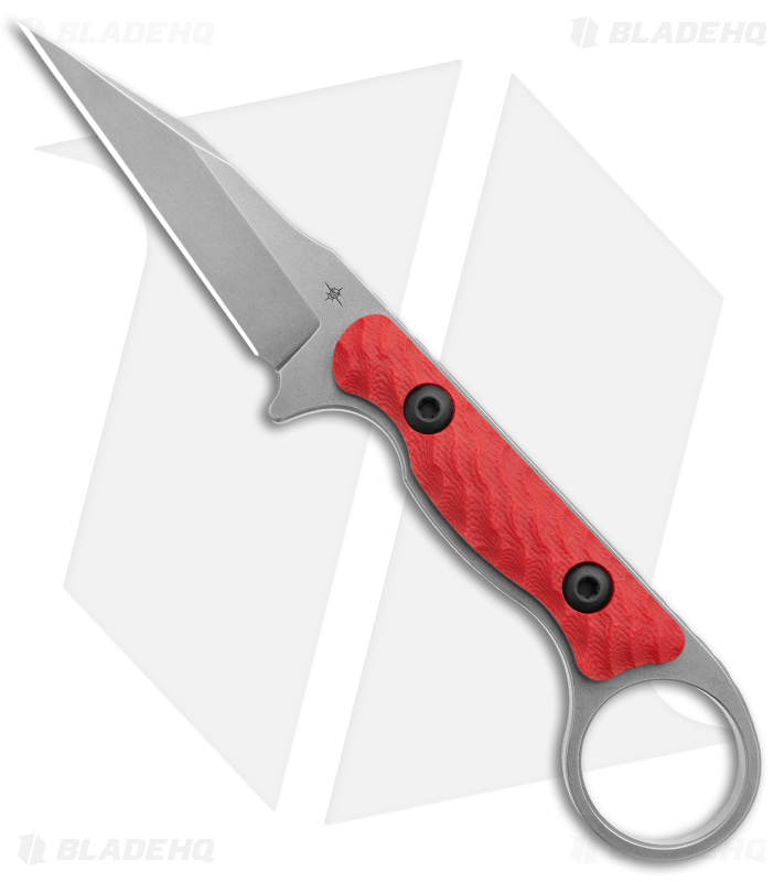 Toor Knives Jank Shank Tactical Fixed Blade Knife Red G-10 (3" Gray)