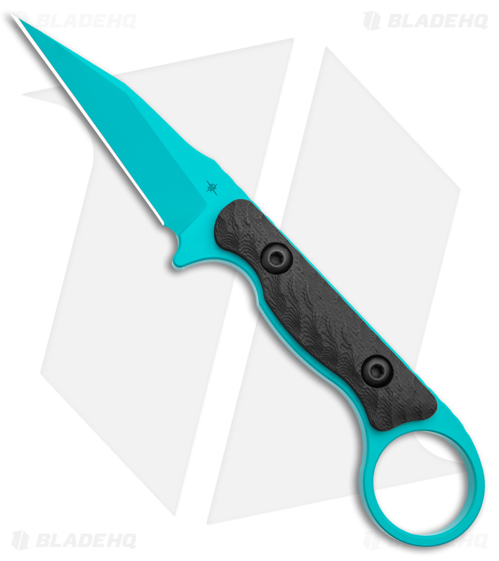 Toor Knives Jank Shank Tactical Fixed Blade Knife Black G-10 (3" Teal)