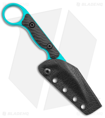 Toor Knives Jank Shank Tactical Fixed Blade Knife Black G-10 (3" Teal)