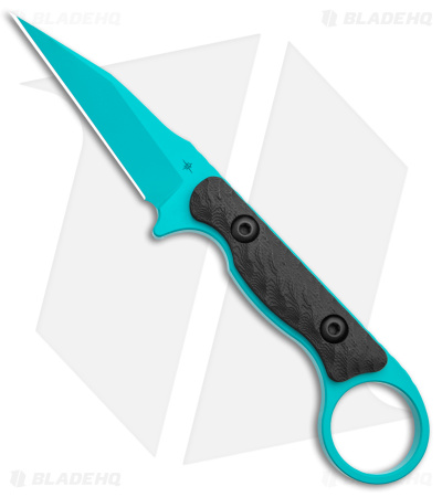 Toor Knives Jank Shank Tactical Fixed Blade Knife Black G-10 (3" Teal)