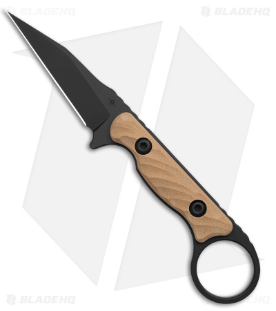 Toor Knives Jank Shank W Fixed Blade Knife FDE G-10 (3" Black)