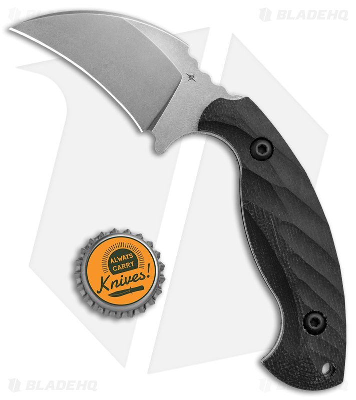 Toor Knives Karsumba Karambit Fixed Blade Black Canvas Micarta (2.5" SW)