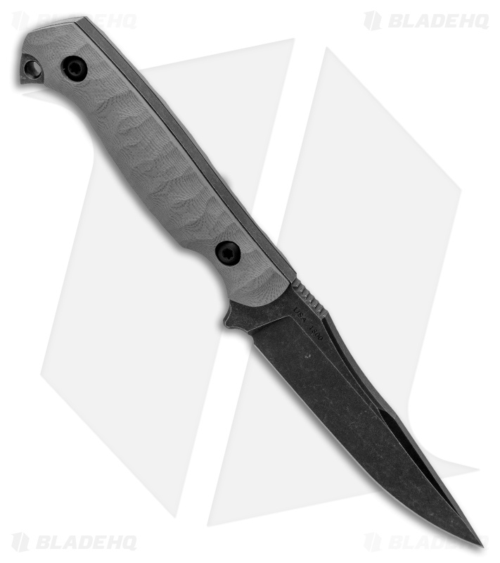 Toor Knives Krypteia Stealth Fixed Blade Knife Gray G-10 (4" Black Stonewash)