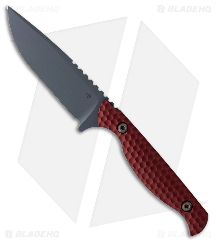 Toor Knives Mutiny Fixed Blade Red Rum Aluminum (3.9" Gray)