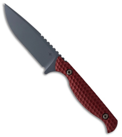 Toor Knives Mutiny Fixed Blade Red Rum Aluminum (3.9" Gray)