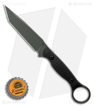 Toor Knives Serpent Tanto Fixed Blade Knife Black G-10 (3.9" Caiman Green)