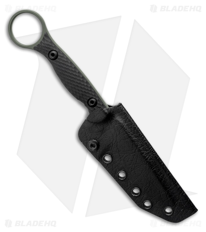 Toor Knives Serpent Tanto Fixed Blade Knife Black G-10 (3.9" Caiman Green)
