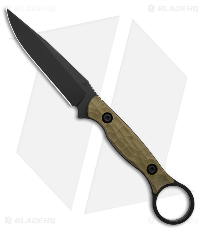 Toor Knives Serpent S Fixed Blade Knife Ranger Green G-10 (3.9" Black)