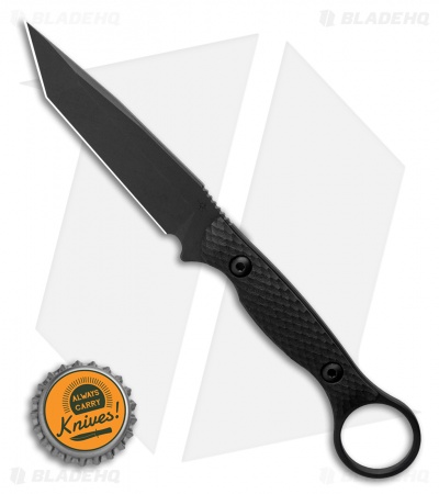 Toor Knives Serpent Tanto Fixed Blade Knife Shadow Black G-10 (3.9" Black)